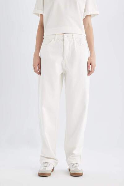 DeFacto Baggy Fit High Waist Long Jean Trousers D3895Ax24Hs