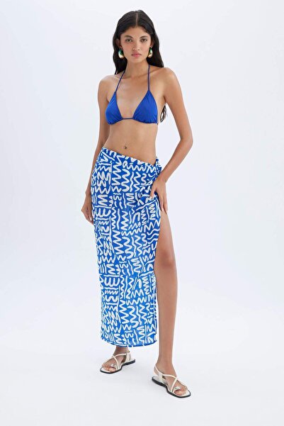 DeFacto Patterned Slit Beach Skirt C6104Axns