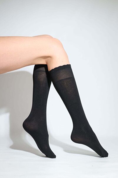 Daymod Șosete moi viscoză pentru genunchi NEGRE