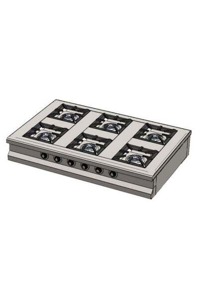 CSA Karacasan Set Üstü Altılı 6 Gözlü Doğalgazlı Ocak 150x100x25cm