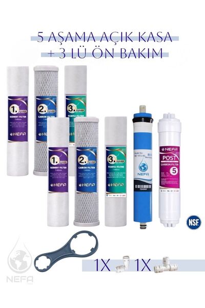 Nefa Tüm Açık Kasa Su Arıtma ve İhlas Cebilion -Compact Uyumlu- 1.5 Yıllık 5+...