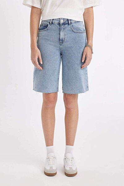 DeFacto Jean-Bermudashorts mit hoher Taille C2461AX24HS
