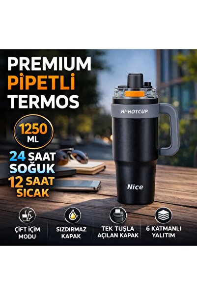 Polham Premium termos sa slamkom 1250 ML – 6 slojeva izolacije, dva načina pi...
