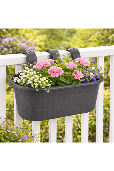 Homelux Jardiniera Camelia, 6.5 l, tratata UV, antracit, polipropilena