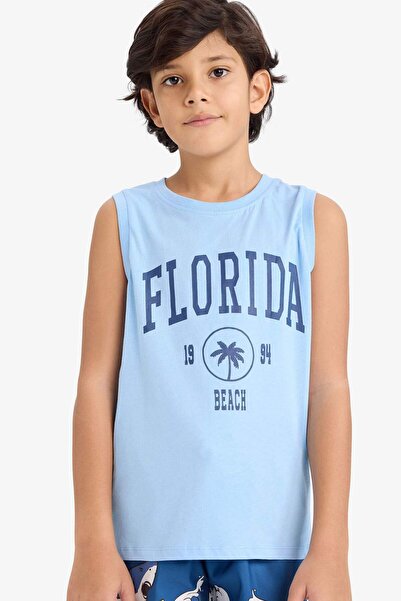 DeFacto Bisiklet Yaka Baskılı Atlet Erkek Çocuk C5110A824HS