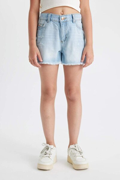 DeFacto Ripped Detailed Jean Shorts for Girls B5038A824Sm