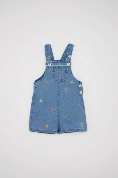 DeFacto Embroidered Baby Girl Jean Jumpsuit - C3582A524SM