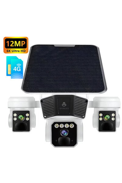 Spionescu Cameră de supraveghere, Q6, 12MP, panou solar integrat, conexiune 4...