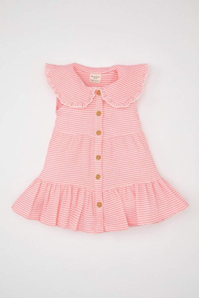 DeFacto Striped Sleeveless Poplin Dress Baby Girl C7245A524Sm