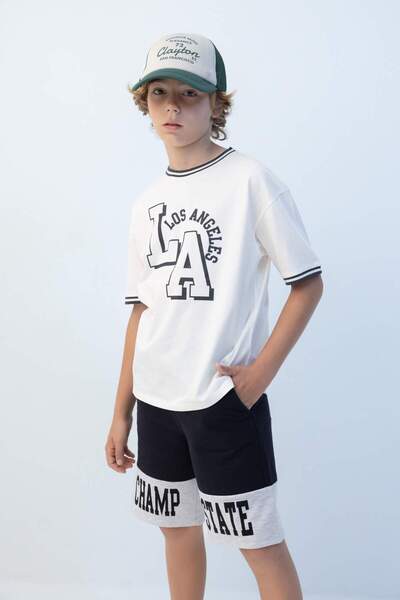 DeFacto Oversize Crew Neck Printed Short Sleeve T-Shirt for Boys C3900A824Hs