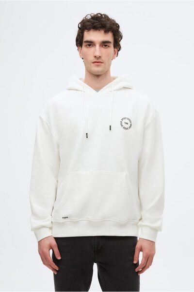 Twn Світшот з принтом екрю вільного крою