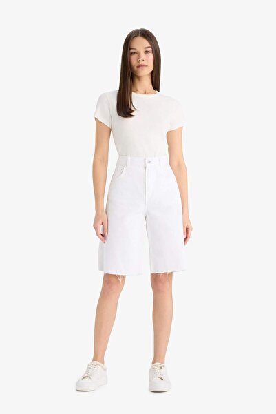 DeFacto Normal Bel Kısa Paça Gabardin Bermuda Şort D0965AX24SM