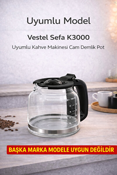 Universal Sefa K3000 Filtre KAHVE MAKİNESİ CAM DEMLİK