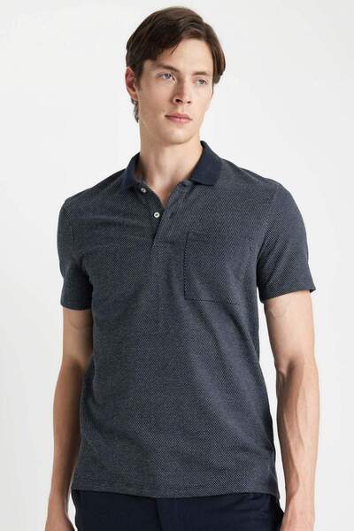 DeFacto Slim Fit, schmal geschnittenes Basic-T-Shirt mit Polokragen und kurze...