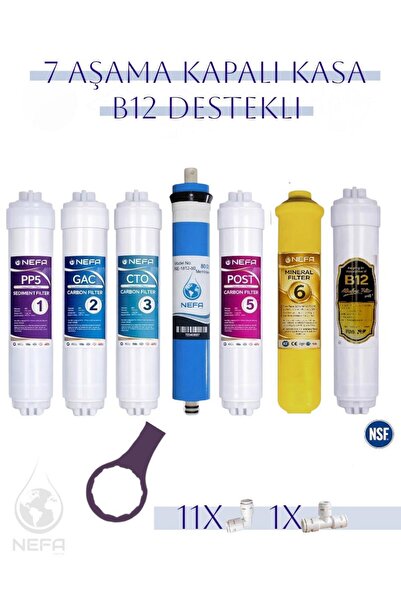 Nefa Tüm Kapalı Kasalara Uyumlu Ph8 - B 12 Filtre Destekli 7'Li Filtre Seti