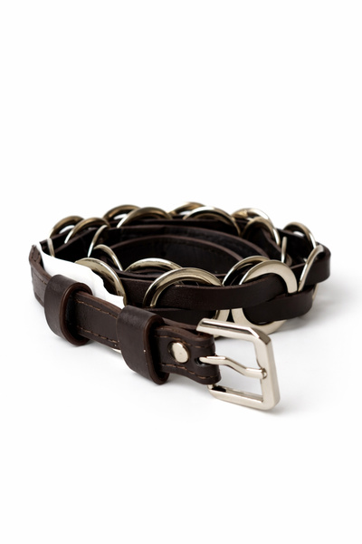 Ecrou Oval Buckle Belt Bitter Brown