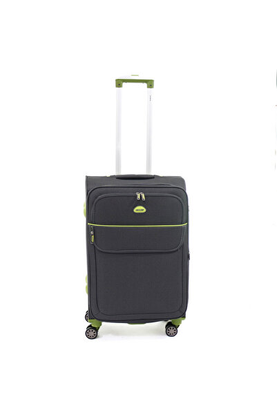 Lamonza Troler Superlight 68x41x26 cm, 3.1 kg, expandabil 30%, gri / verde
