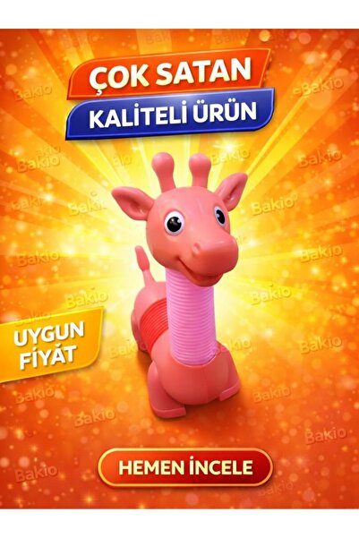 Bakio Eğitici Işıklı Uzamalı Sevimli Dinazor Oyuncak Eğlenceli El Becerili Ye...