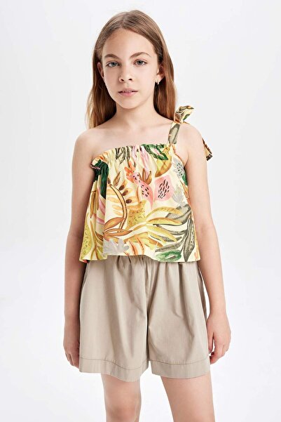 DeFacto Desenli Tek Omuzlu Bluz Kız Çocuk C5222A824SM