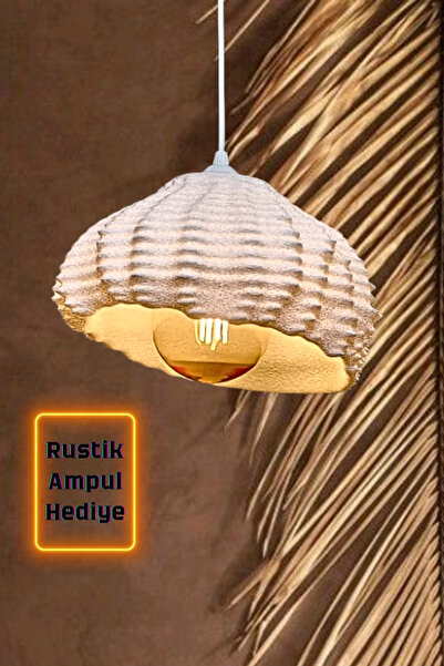 decory Deniz Kabuğu Beton Görünümlü Pinterest Tarzı Bohem Tekli Sarkıt Avize ...