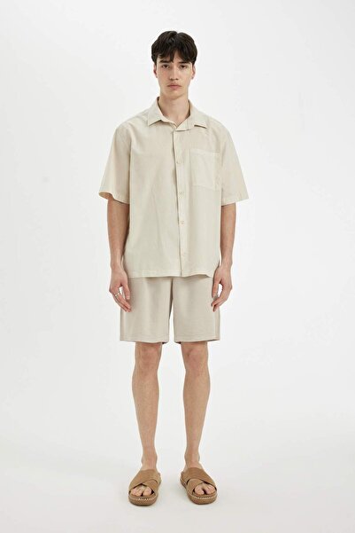 DeFacto Σορτς Tencel Βασικού Τύπου με Κανονική Εφαρμογή και Τσέπες C7591AX24SM