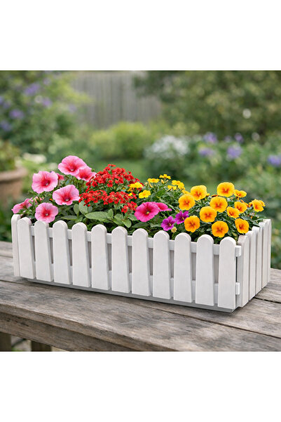 Homelux Jardiniera Fence, 14 l, tratata UV, alb, polipropilena