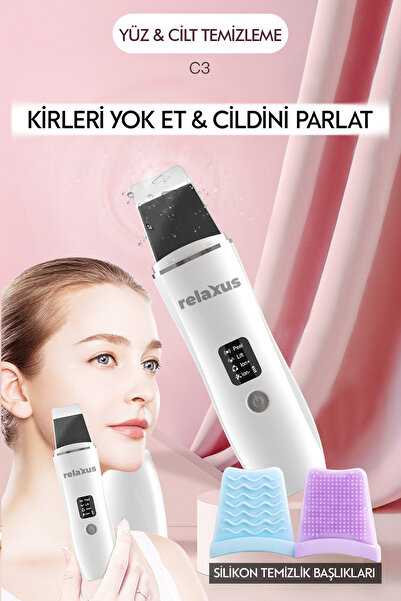 RELAXUS Ultrasonik Yüz Temizleme ve Peeling Cihazı 4 Modlu Derin Bakım Sistemi