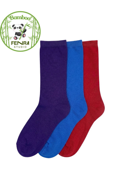 FENRA STUDIO ΓΥΝΑΙΚΕΙΕΣ ΚΑΛΤΣΕΣ 3 ΤΕΜΑΧΙΩΝ ΑΠΟ ΦΥΣΙΚΟ ΝΗΜΑ ΜΠΑΜΠΟΥ ΚΟΚΚΙΝΟ-ΜΩ...