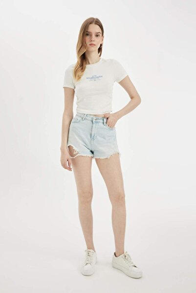 DeFacto Jeansshorts mit Cut-Out und hoher Taille - C0655AX24SM