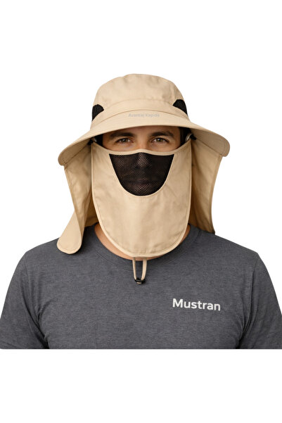 Mustran UV Korumalı Sök Tak Maskeli Unisex Enseli Şapka Sinek Koruyucu Tarla ...