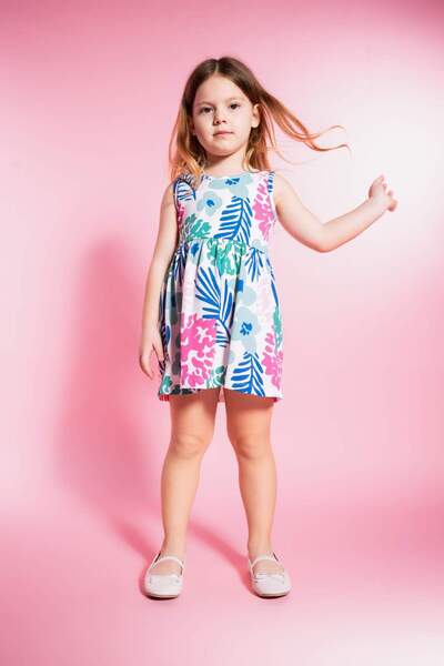 DeFacto Baby Girl Patterned Sleeveless Dress C0074A524SM