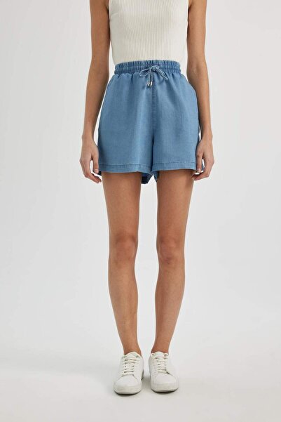 DeFacto talie înaltă Tencel Pantaloni scurți B5234AX24SM