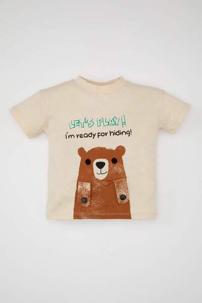 DeFacto Erkek Bebek Hayvan Desenli Kısa Kollu Tişört C5910A524SM