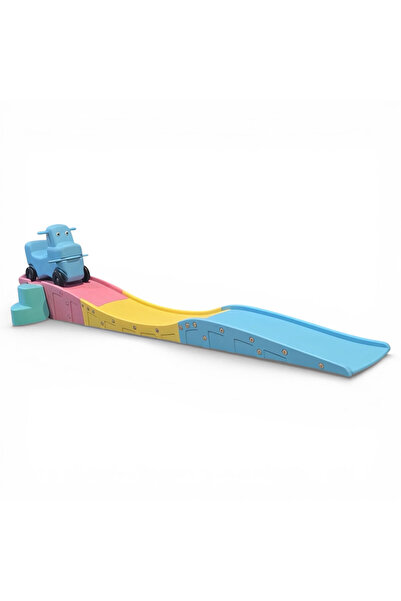 ALBADER 3M Kids Slide with Ride On Car, Plastic Sliding Car Toy for Kids Indo...