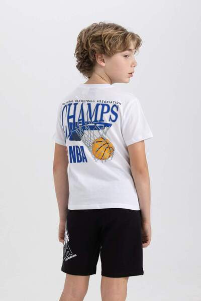 DeFacto Boys Nba Wordmark 2Li Team Short Sleeve T-Shirt Shorts B7799A824Sm