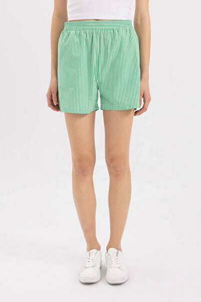 DeFacto Yüksek Bel Kısa Paça Poplin Şort C9303AX24SM