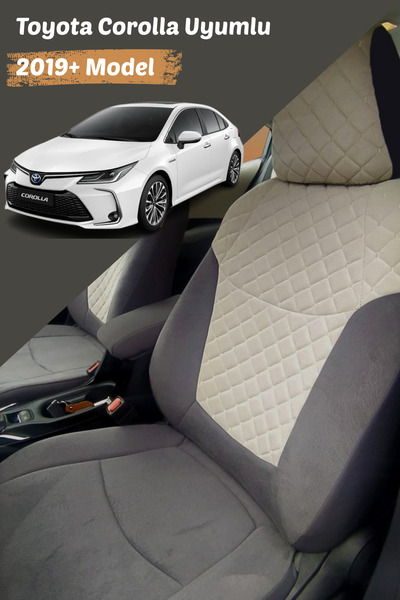 Toyota Corolla غطاء مقعد السيارة من قماش الريش التايلاندي المدخن الكريمي الخا...