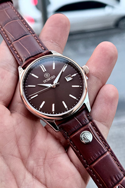 Homies Men's Wristwatch 3 Atm Waterproof Brown Leather Strap + Gift Box Hme20...