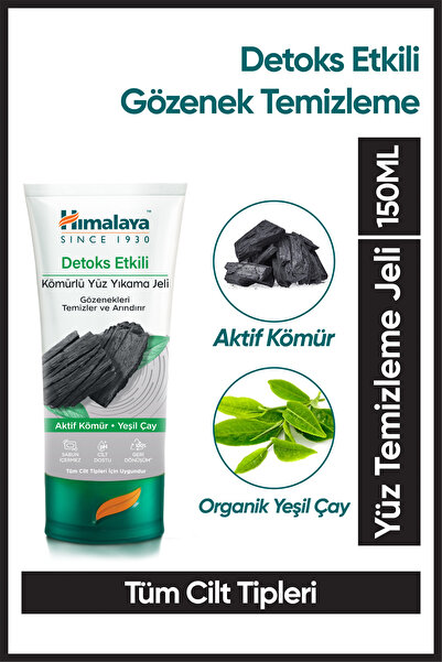 Himalaya Since 1930 Detoks Etkili Arındırıcı Yüz Yıkama Jeli, Aktif Kömür, Ye...