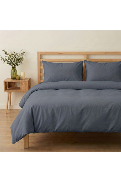 Prime Sleeks طقم لحاف فردي قطن 100% مقاس 160×220 سم، طقم ملاءة مطاطية، أسود