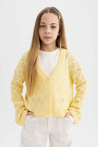 DeFacto كارديجان بياقة على شكل حرف V للفتيات B8284A824SP