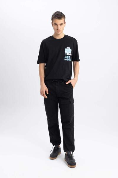 DeFacto Summer Wide Leg Cargo Pocket Straight Leg Parachute Trousers B4555Ax24Sp