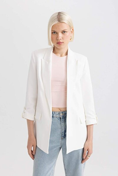 DeFacto Μπουφάν με κανονική εφαρμογή Basic Solid Blazer Jacket C3215AX24SM