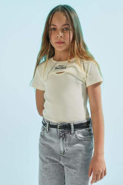 DeFacto Ribbed Bolero and Tank Top Set for Girl - C4707A824Sm