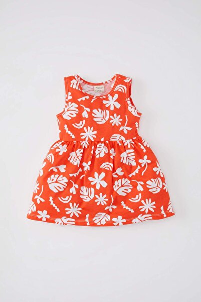 DeFacto Baby Girl Patterned Sleeveless Dress C0074A524SM