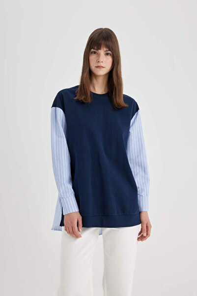 DeFacto Hanorac simplu de bază cu mânecă lungă, cu croiala normală, tunică C4...