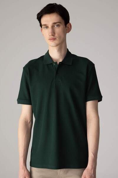 DeFacto %100 Pamuk Regular Fit Polo Yaka Kısa Kollu Basic Düz Pike Kumaş Tişö...