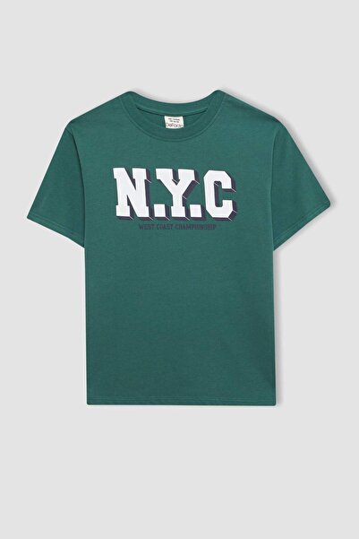 DeFacto Μπλουζάκι με κοντό μανίκι με λαιμόκοψη για αγόρι C1916A824SM