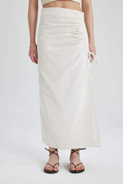 DeFacto A-line Linen Maxi Skirt C3403AX24SM