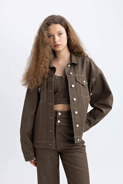 DeFacto Oversize Wide Fit Button Jean Jacket C4752Ax24Sp